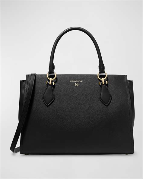 michael kors medium leigh satchel black|Michael Kors marilyn small satchel.